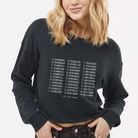 Binary Alphabet Abc + Numbers In Binary Code Cropped Pullover Crew