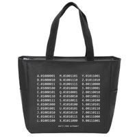 Binary Alphabet Abc + Numbers In Binary Code Zip Tote Bag