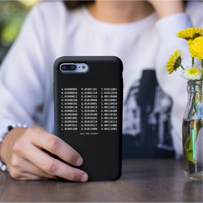 Binary Alphabet Abc + Numbers In Binary Code Permanent Decal Sticker