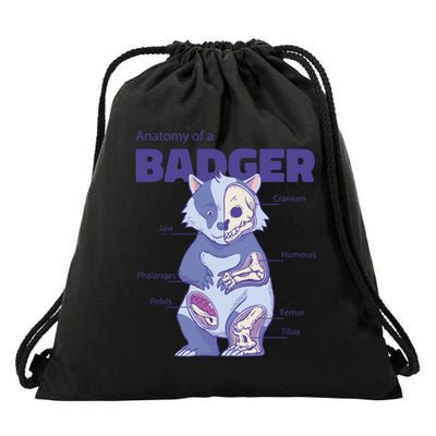 Badger Animal Anatomy Drawstring Bag