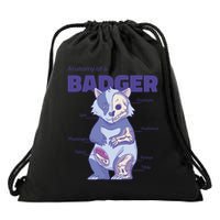 Badger Animal Anatomy Drawstring Bag