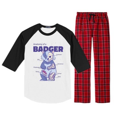 Badger Animal Anatomy Raglan Sleeve Pajama Set