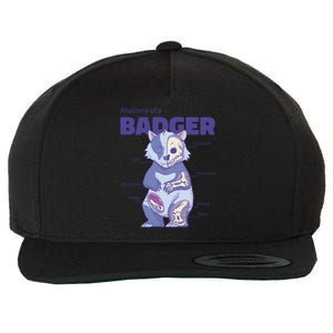 Badger Animal Anatomy Wool Snapback Cap