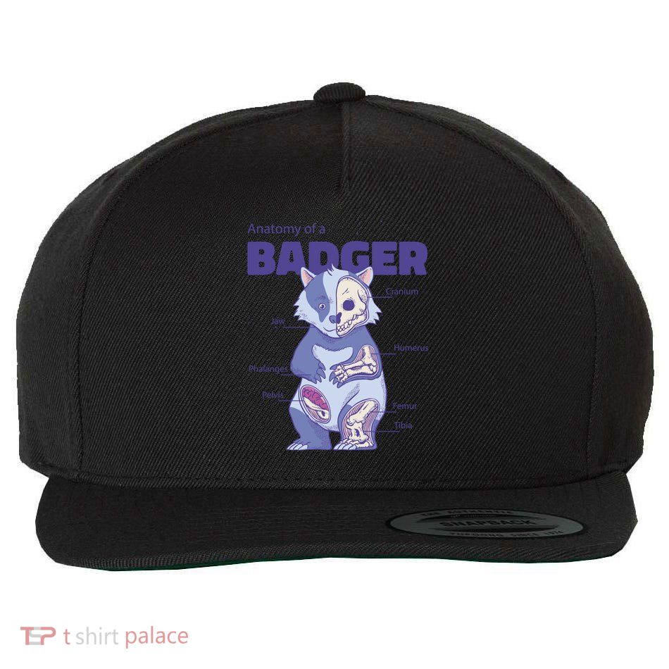 Badger Animal Anatomy Wool Snapback Cap