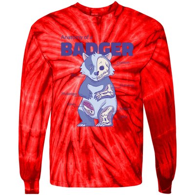 Badger Animal Anatomy Tie-Dye Long Sleeve Shirt