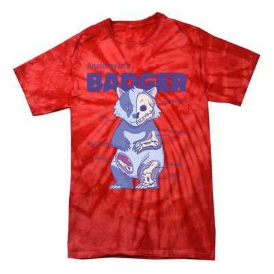 Badger Animal Anatomy Tie-Dye T-Shirt