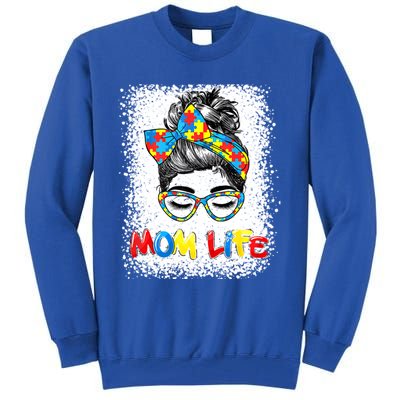 Bleached Autistic Autism Awareness Mom Life Mother Great Gift Tall Sweatshirt