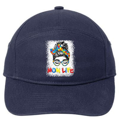 Bleached Autistic Autism Awareness Mom Life Mother Great Gift 7-Panel Snapback Hat