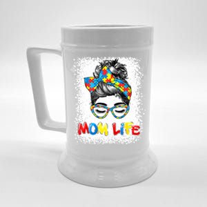 Bleached Autistic Autism Awareness Mom Life Mother Great Gift Beer Stein