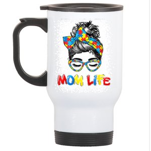 Bleached Autistic Autism Awareness Mom Life Mother Great Gift Stainless Steel Travel Mug