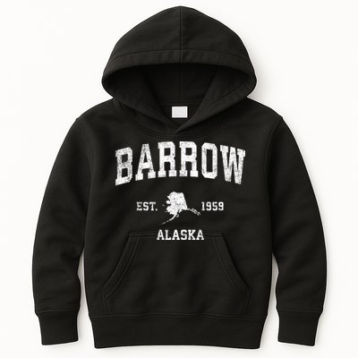 Barrow Alaska Ak Vintage Sports Kids Hoodie