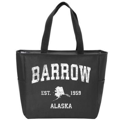 Barrow Alaska Ak Vintage Sports Zip Tote Bag