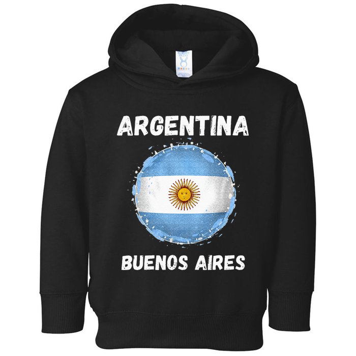 Buenos Aires Argentina Vintage Sport Argentine Flag Souvenir Toddler Hoodie