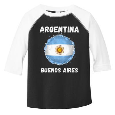 Buenos Aires Argentina Vintage Sport Argentine Flag Souvenir Toddler Fine Jersey T-Shirt