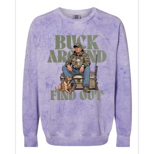 Buck Around And Find Out Trump Camo Hunting Colorblast Crewneck Sweatshirt