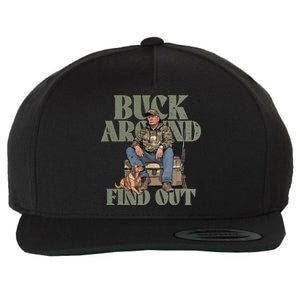 Buck Around And Find Out Trump Camo Hunting Wool Snapback Cap