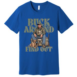 Buck Around And Find Out Trump Camo Hunting Premium T-Shirt