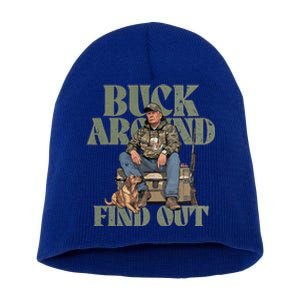 Buck Around And Find Out Trump Camo Hunting Short Acrylic Beanie