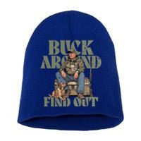 Buck Around And Find Out Trump Camo Hunting Short Acrylic Beanie