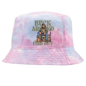 Buck Around And Find Out Trump Camo Hunting Tie-Dyed Bucket Hat