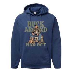 Buck Around And Find Out Trump Camo Hunting Performance Fleece Hoodie