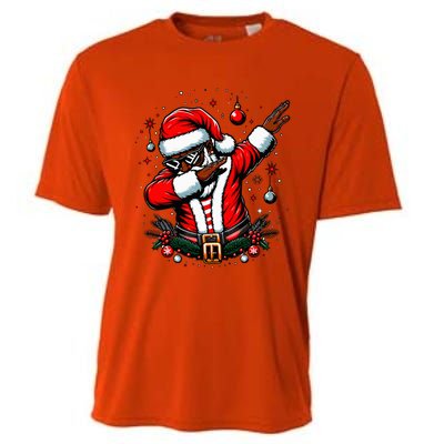 Black African American Santa Matching Christmas pjs  Cooling Performance Crew T-Shirt