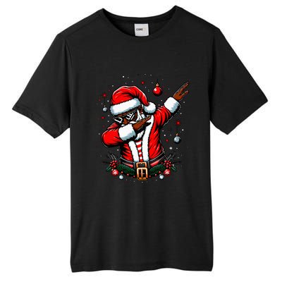 Black African American Santa Matching Christmas pjs  Tall Fusion ChromaSoft Performance T-Shirt