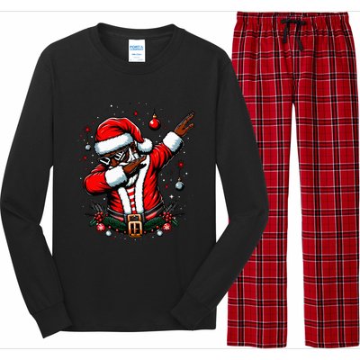 Black African American Santa Matching Christmas pjs  Long Sleeve Pajama Set