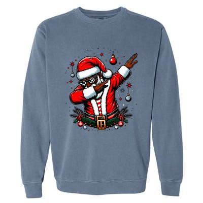 Black African American Santa Matching Christmas pjs  Garment-Dyed Sweatshirt