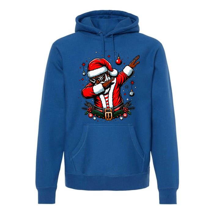 Black African American Santa Matching Christmas pjs  Premium Hoodie