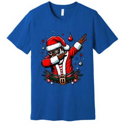 Black African American Santa Matching Christmas pjs  Premium T-Shirt