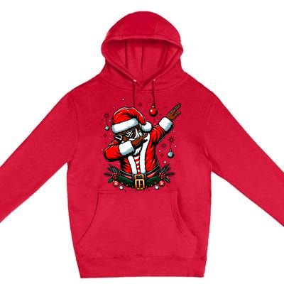 Black African American Santa Matching Christmas pjs  Premium Pullover Hoodie