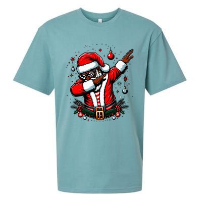 Black African American Santa Matching Christmas pjs  Sueded Cloud Jersey T-Shirt