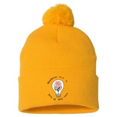 Boundaries Are A Form Of Selfcare Pom Pom 12in Knit Beanie