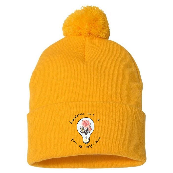 Boundaries Are A Form Of Selfcare Pom Pom 12in Knit Beanie