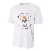 Boundaries Are A Form Of Selfcare Youth Performance Sprint T-Shirt