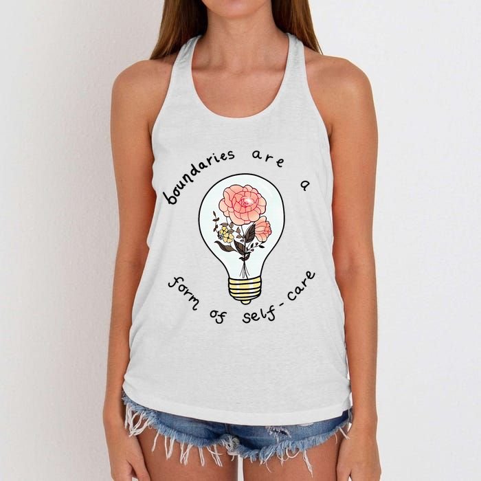 Boundaries Are A Form Of Selfcare Women's Knotted Racerback Tank