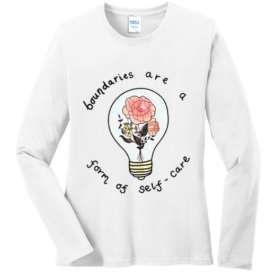Boundaries Are A Form Of Selfcare Ladies Long Sleeve Shirt