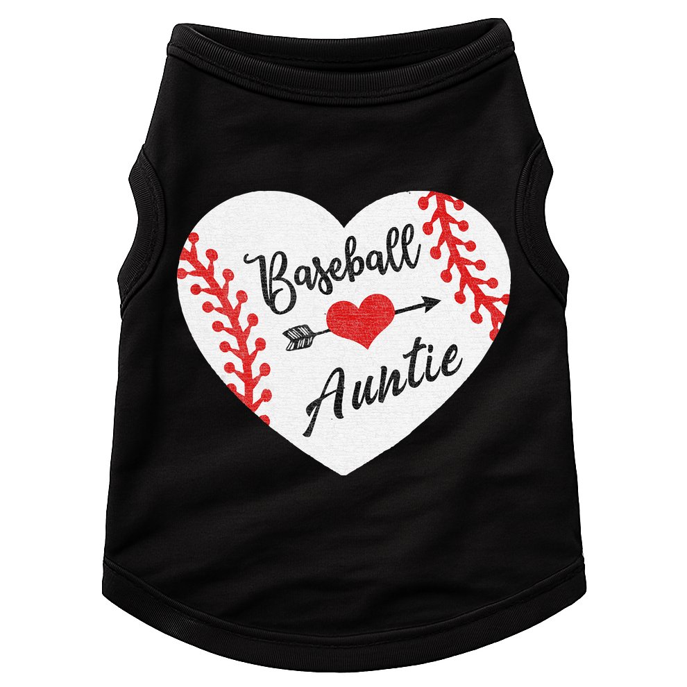 Baseball Auntie Aunt Heart Softball Doggie Tank