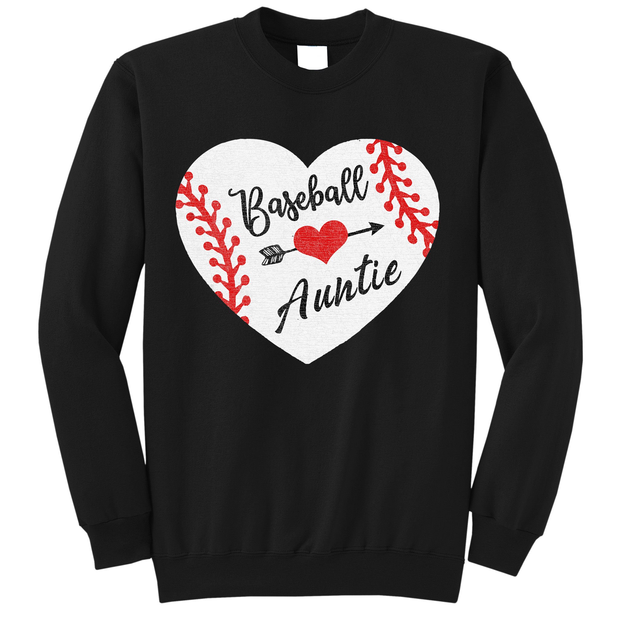 Baseball Auntie Aunt Heart Softball Sweatshirt