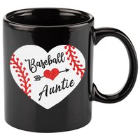 Baseball Auntie Aunt Heart Softball 11oz C Handle Ceramic Mug