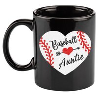 Baseball Auntie Aunt Heart Softball 11oz C Handle Ceramic Mug