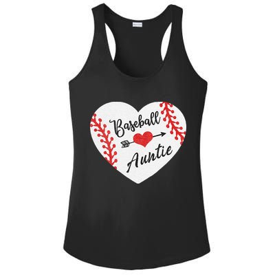 Baseball Auntie Aunt Heart Softball Ladies PosiCharge Competitor Racerback Tank