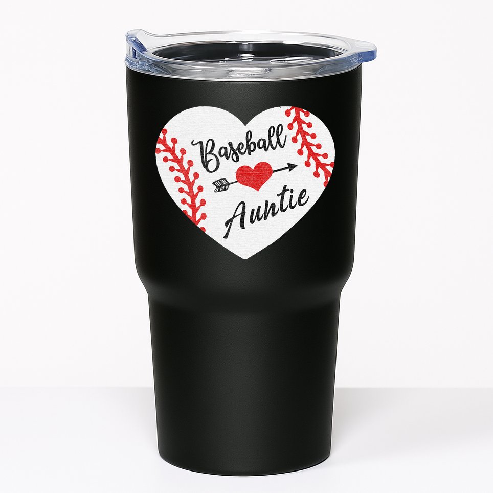 Baseball Auntie Aunt Heart Softball Tumbler