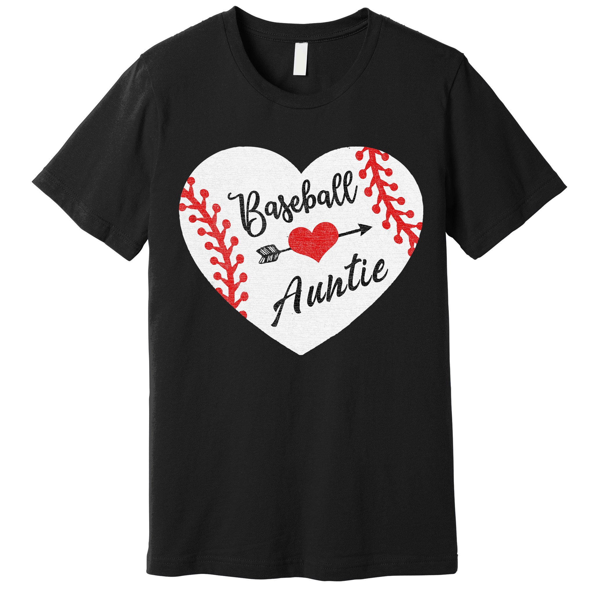 Baseball Auntie Aunt Heart Softball Premium T-Shirt