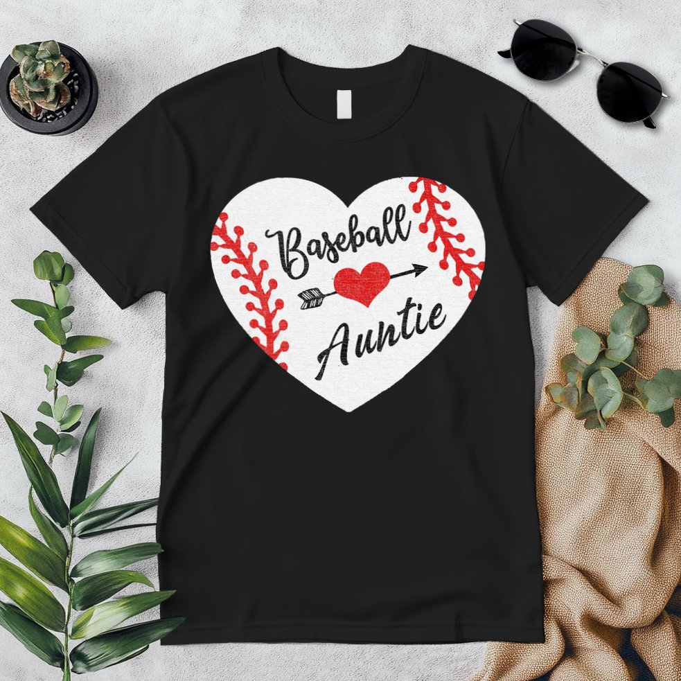 Baseball Auntie Aunt Heart Softball Premium T-Shirt