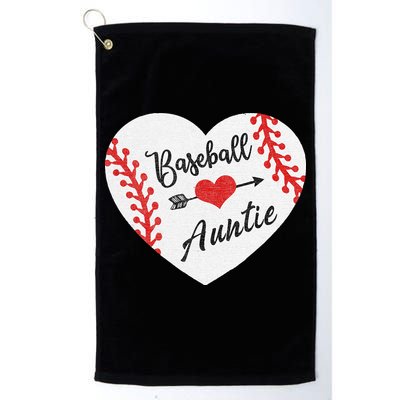 Baseball Auntie Aunt Heart Softball Golf Towel
