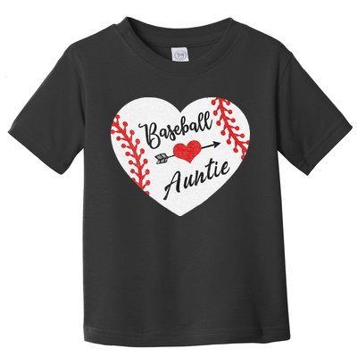 Baseball Auntie Aunt Heart Softball Toddler T-Shirt