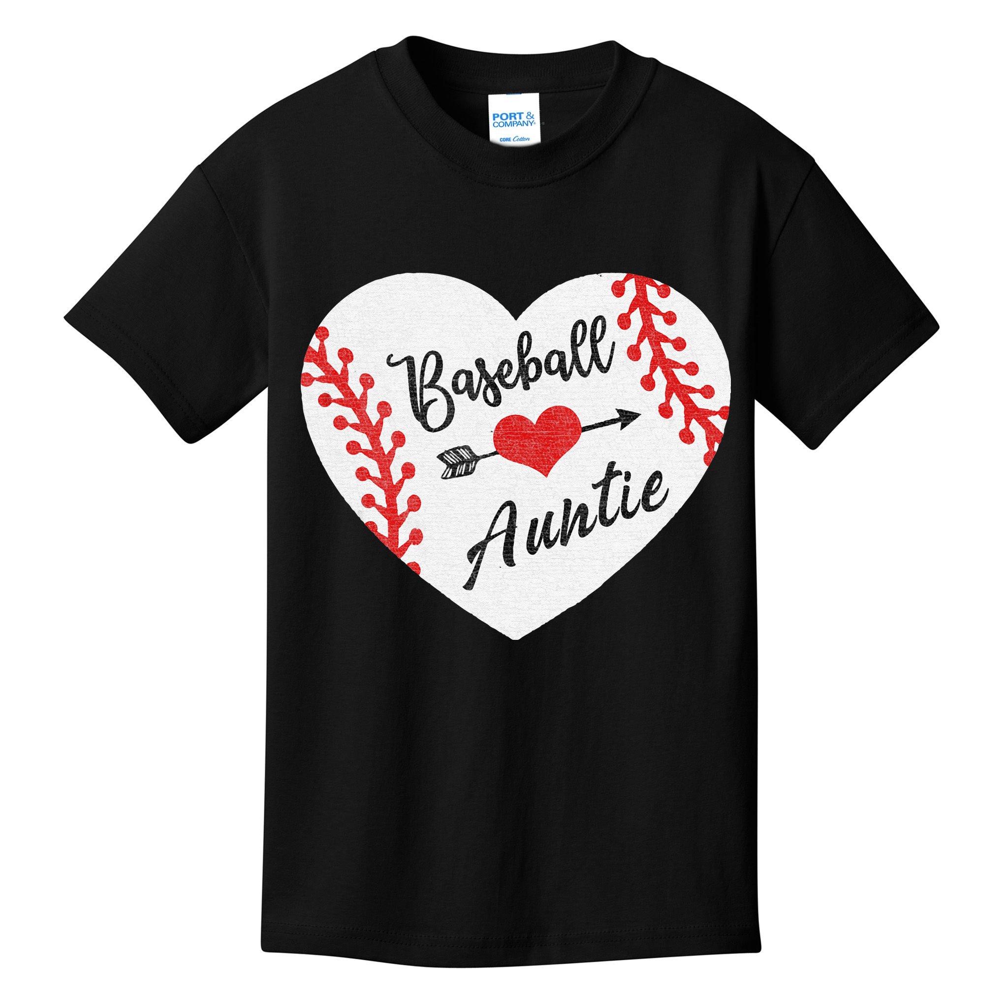 Baseball Auntie Aunt Heart Softball Kids T-Shirt