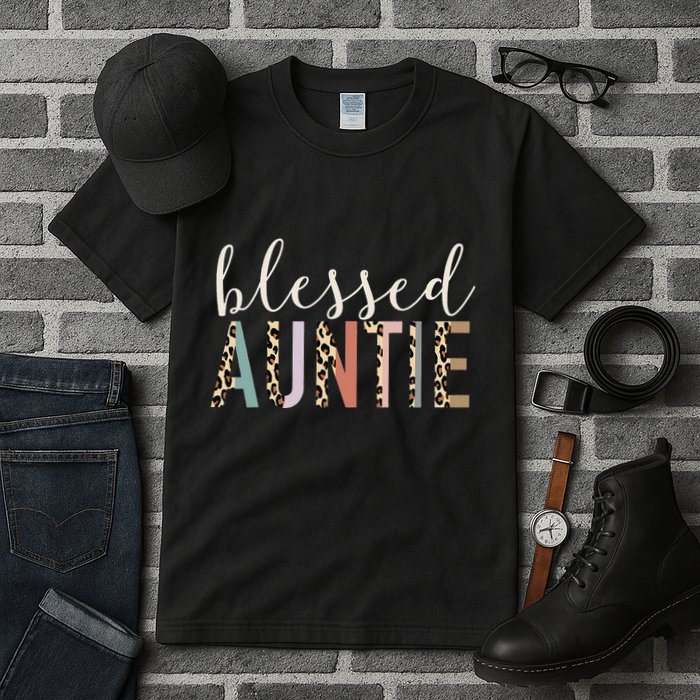 Blessed Auntie Aunt Cute Leopard funny mother's day Tall T-Shirt